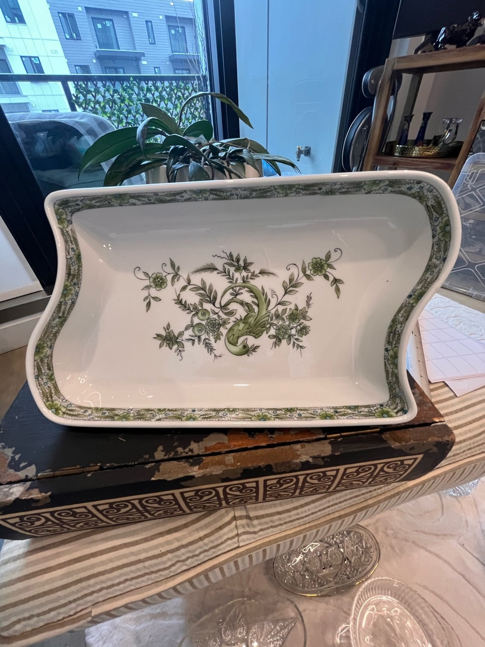 Vintage Seltmann Weiden Bavaria Germany Porcelain Tray with Bird Motif